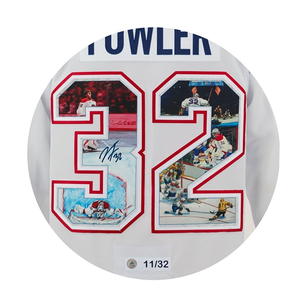 Jacob Fowler Autographed Fanatics PremiumMontreal Canadiens First Game Art Jersey #11/32