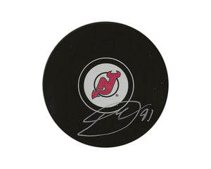 Dawson Mercer Autographed New Jersey Devils Autograph Model Puck