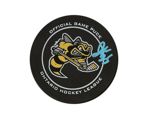 Jordan Kyrou Autographed Sarnia Sting Official Game Puck