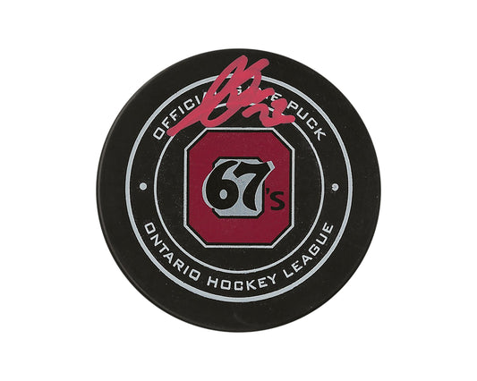 Jack Quinn Autographed Ottawa 67's Official Game Puck