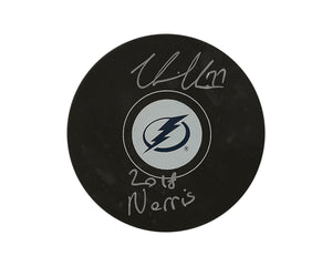 Victor Hedman Autographed Tampa Bay Lightning Autograph Model Puck Inscribed "2018 Norris"