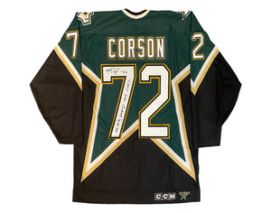 Shayne Corson Autographed Dallas Stars Home CCM Replica Jersey Inscribed "Last NHL Game 4-14-04"