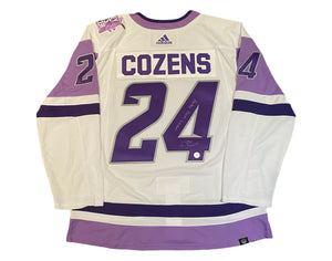 Dylan Cozens Autographed Buffalo Sabres HFC Adidas Jersey Inscribed "Hockey Fights Cancer"