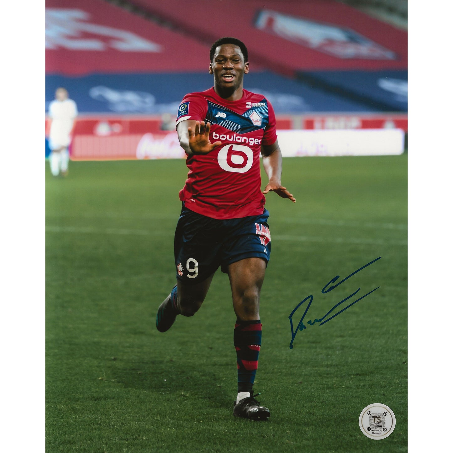 Jonathan David Autographed  LOSC Lille Goal Celebration 8x10 Photo