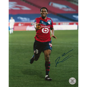 Jonathan David Autographed LOSC Lille Goal Celebration 8x10 Photo
