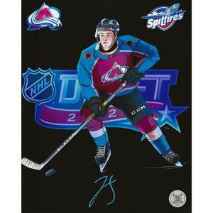 Jean-Luc Foudy Autographed Colorado Avalanche Artwork 8x10 Photo