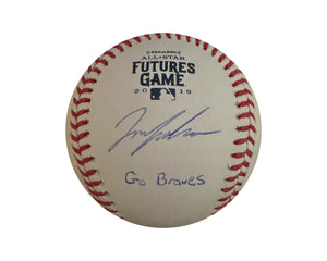 Ian Anderson Autographed 2019 Futures Game Rawlings Official Major League Baseball Inscribed "Go Braves"