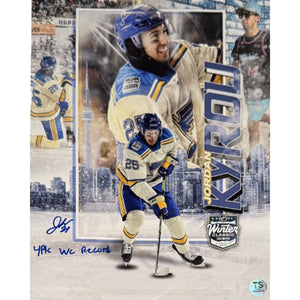 Jordan Kyrou Autographed St. Louis Blues 2022 Winter Classic Artwork 11x14 Photo Inscribed "4 Pts WC Record"