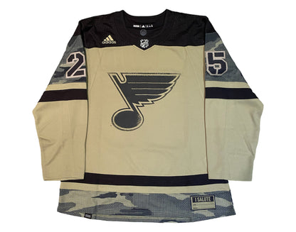 Jordan Kyrou Autographed St. Louis Blues Salute to Service Adidas Jersey