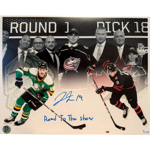 Liam Foudy Autographed 11x14 "Road To The Show" Artwork LE/ 10 Photo Inscribed