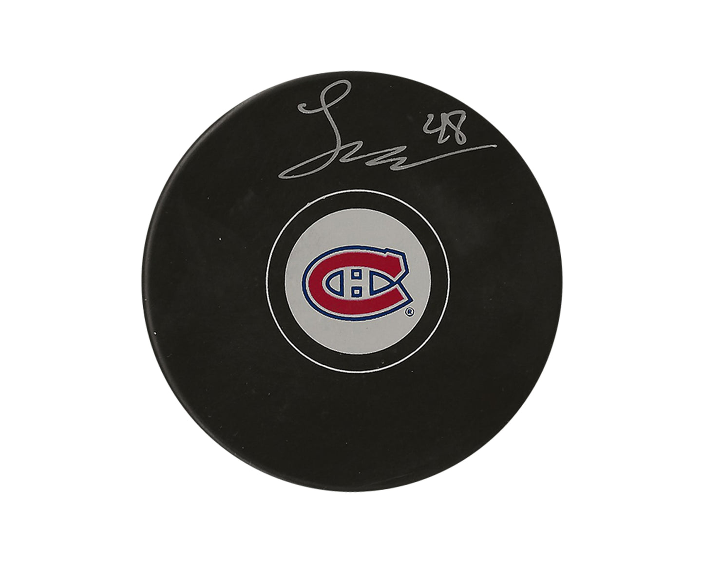 Lane Hutson Autographed Montreal Canadiens Autograph Model Puck