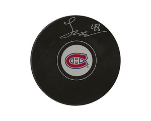 Lane Hutson Autographed Montreal Canadiens Autograph Model Puck