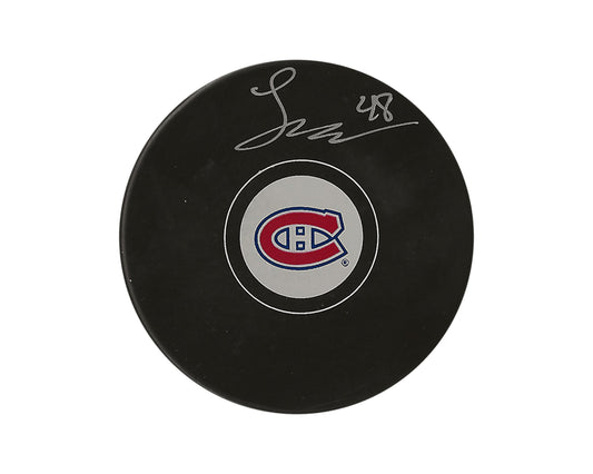 Lane Hutson Autographed Montreal Canadiens Autograph Model Puck