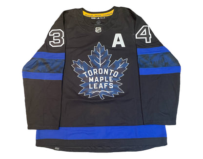 Auston Matthews Autographed Toronto Maple Leafs Alternate Black Flipside Adidas Jersey