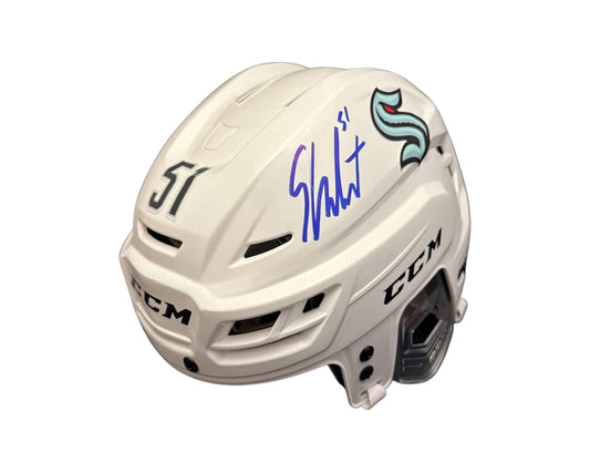 Shane Wright Autographed Seattle Kraken White CCM Replica Helmet