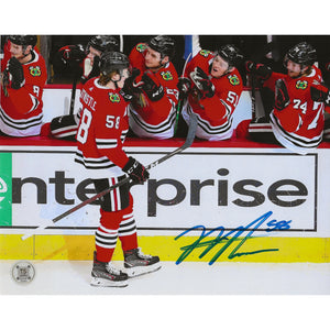 Mackenzie Entwistle Autographed Chicago Blackhawks Goal Celebration 8x10 Photo