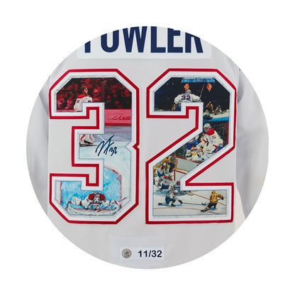 Jacob Fowler Autographed Fanatics PremiumMontreal Canadiens First Game Art Jersey #11/32