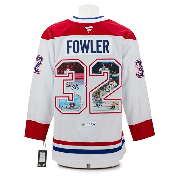 Jacob Fowler Autographed Fanatics PremiumMontreal Canadiens First Game Art Jersey #11/32