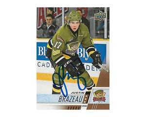 Justin Brazeau Autographed 2017-18 Upper Deck CHL #263 Hockey Card