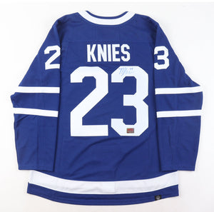MATTHEW KNIES AUTOGRAPHED TORONTO MAPLE LEAFS BLUE JERSEY – SIGNED NHL HOCKEY MEMORABILIA COLLECTIBLE (SIZE L OR XL)