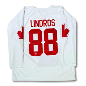 ERIC LINDROS AUTOGRAPHED TEAM CANADA JERSEY – SIGNED NHL & OLYMPIC HOCKEY MEMORABILIA COLLECTIBLE (SIZE L OR XL)