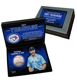 Trey Yesavage Signed Toronto Blue Jays Official Baseball with "MLB Debut 9/15/25" Inscription in Deluxe Case